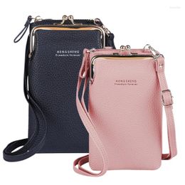 Shoulder Bags Sell Mobile Phone With Metal Opening Crossbody Women Mini PU Leather Messenger Bag For Girls Gift 2024
