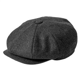 WWLI Berets Jangoul Newsboy Caps Men Flat Cap Wool Blend Driving Hat Beret Male Herringbone Baker Boy Ivy Hats d240418
