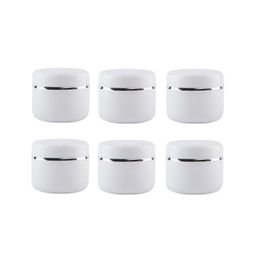 Packing Bottles Wholesale White Empty Refillable Cosmetic Bottle Plastic Jars With Lid Make Up Face Cream Lotion Storage Container Tra Dhklg