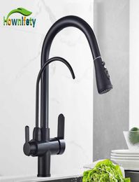 Gold BlackChrome Kithcen Purified Faucet Pull Out Water Filter Tap 23 Way Torneira Cold Mixer Sink Crane Kitchen Drink 2107246890151