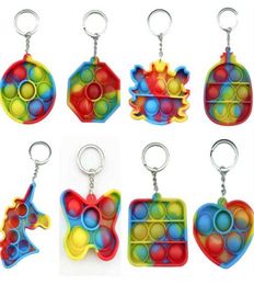 Toys Key Chain Bubble Poo Its Keychain Pioneer Puzzle Silicone Anti Stress Relief Finger Toy Ball Funny DHL Ship1506019