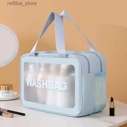 Cosmetic Bags Transparent Cosmetic Storage Bag Large Capacity Wet and Dry Clutch Bag PVC Waterproof Premium Feeling Cosmetic Bag L410