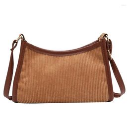 Bag 2024 Women Fashion Square Samll Corduroy Cloth Zipper Shoulder Messenger Crossbody Designer Versatile Lady Handbag