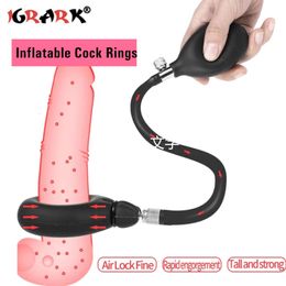 Inflatable Penis Rings sexy Toys For Men Male Masturbators Exotic Accessories Cock Ring Dick Erection Enlargment Adults Supplies