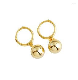 Hoop Earrings 8mm 18K Gold Authentic 925 Sterling Silver White Gold Polished Lucky Ball Huggie FINE Jewellery CE1981992817