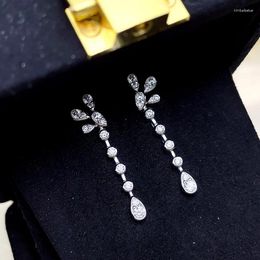 Dangle Earrings CAOSHI Trendy Long Hanging Female Temperament Jewelry For Engagement Ceremony Bright Zirconia Accessories Gift