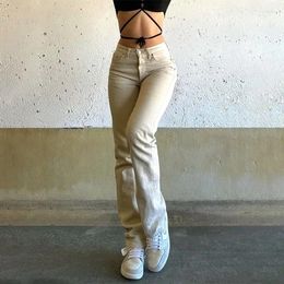 Women's Jeans Casual High Waist Micro Flared Pants Street Trendsetter Female Denim Trousers Spring Cotton Women Fashion Slim