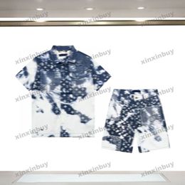 xinxinbuy Men designer Tee t shirt 2024 Italy Cashew flower letter print cotton short sleeve cotton women white black blue S-3XL