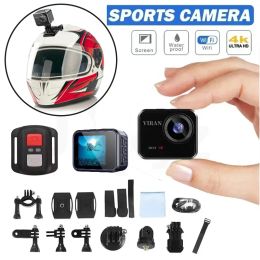 Cameras Mini Portable Action Camera 4K 60FPS Ultra HD V8 16MP WiFi 145° 10M Body Waterproof Helmet Video Recording Cameras Sports DV Cam