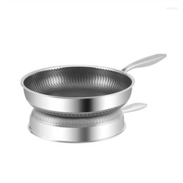 Pans Kitchen Quality 316 /304 Stainless Steel Frying Pan Nonstick Cooking Fried Steak Pot Electromagnetic Furnace General Drop Deliver Otctc