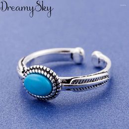 Wedding Rings Arrival Silver Colour Blue For Women Ladies Adjustable Vintage Jewellery