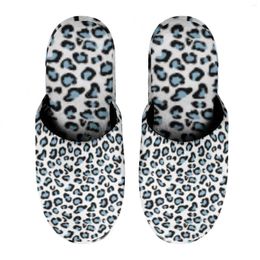 Slippers Leopard Print (1) Warm Cotton For Men Women Thick Soft Soled Non-Slip Fluffy Shoes Indoor House Bubble