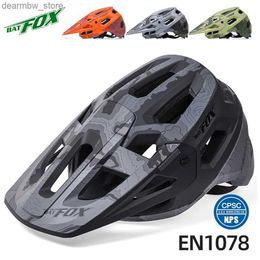 Cycling Caps Masks BATFOX New Cycling Helmet Integrally-molded Casco Mtb Helmet Motorcycle Bicycle Electric Scooter Mens Capacete Ciclismo L48