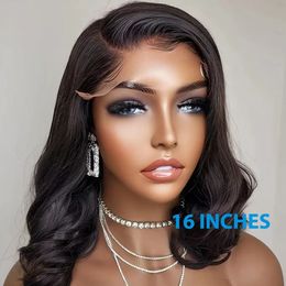 Loose Bouncy Curly Bob Wigs Wavy Brazilian Human Hair Wigs for Women Body Wave Side Part Short Bob Wig Perruque Cheveux Humains 240409