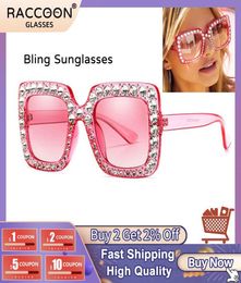 Sunglasses Shining Diamond Women Square Sparkly Crystal Eyewear Flash Rhinestones Sun Glasses Female Bling Mirror Brand Design7328191