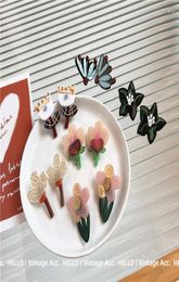 Stud Earrings Fashion Flower For Women Acrylic Cute Floral Trendy Vintage Jewelry Winter Gift Girls9343825