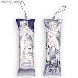 Keychains Lanyards 4x12cmArknights Lappland Keychain Dakimakura Mini Pendant Anime 3D Printed Ornament Cartoon Cute Small Body Pillow Pendants Y240417