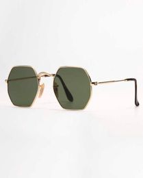 Womens Mens Sunglasses fashion Octagonal Sunglass Flat Metal Sun glasses uv protection lenses with leather case and qr code2398619