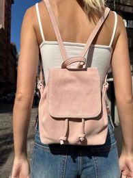 School Bags Sweet Cute Solid Bag Ladies Autumn Preppy Style Shoulder-Bag 2024 Trendy FashionBackpack For Woman