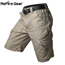 Summer Militar Waterproof Tactical Cargo Shorts Men Camouflage Army Military Short Male Pockets Cotton Rip-stop Casual Shorts 240411