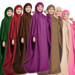 Ethnic Clothing Modest Hooded Abaya Muslim Women Maxi Dress Eid Ramadan Islamic Abayas Overhead Kaftan Arabic Robe Prayer Garment Burqa