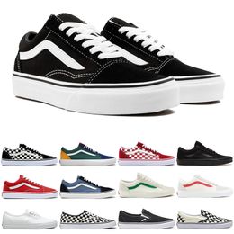 2024 men women casual shoes designer canvas sneakers old skool classic vintage black white red blue navy slip on mens skateboard trainers size 36-45