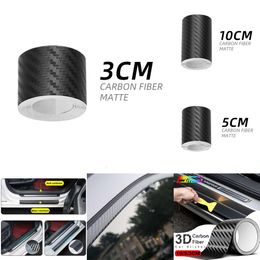 New 3D Carbon Fibre Car Sticker DIY Paste Protector Strip Auto Door Sill Side Mirror Anti Scratch Tape Waterproof Protect Film