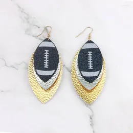 Dangle Earrings ZWPON 3 Layered PU Leather Football For Women 2024 Baseball Jewelry Wholesale