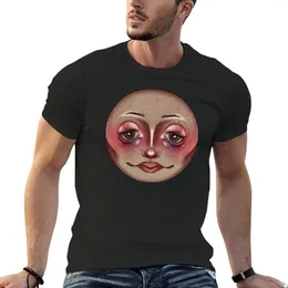 Men's Polos Moonface T-Shirt Short Custom T Shirt Graphic Kawaii Clothes Heavy Weight Shirts For Men