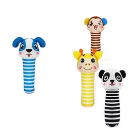 New Arrival Cartoon Cute Animal Plush Baby Grasping Toy Rattle Soothing Doll