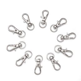 100pcs Alloy Swivel Lanyard Snap Hook Lobster Claw Clasps Jewelry Making Bag Keychain DIY Accessories210D