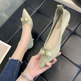 Ladies Summer Footwear with Heel Shoes for Women 2024 Green Office Medium Heels Moccasins Elegant Dress on Offer E Fashion Y2k A