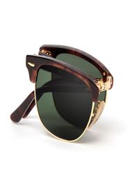 Top brand Vintage Folding fashion sunglasses men and women master Glass lenses Gafas Oculos De Sol Includes black or brown leather8253336