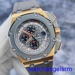 AP Mechanical Wrist Watch Royal Oak Offshore 26568OM Schumacher Limited Edition Ceramic Alloy Ring 18K Rose Gold Automatic Mechanical Watch Mens