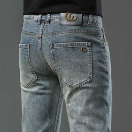 Men's Jeans designer high-end denim men's slim fit distressed stretch luxury fashion casual men's pants autumn style