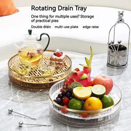 Plates Furniture Kitchen Bar Supplies Specialty Fruit Plate Snack Orbicular Dish Draining Plastics Bowl