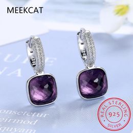 Stud Earrings Occident Crystal Geometric Square Ear Buckle Simple Light Luxury 925 Sterling Silver High Quality Jewellery Gifts