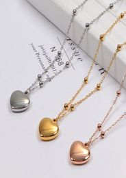 Three dimensional love color gold necklace rose gold chain jewelry color fast anti allergy5459245