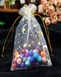 Whole 100pcslot Small Organza Bag 9x12cm Moon Star Wedding Jewellery Packaging Bags Cute Drawstring Gift Bag Organza Pouches6956213