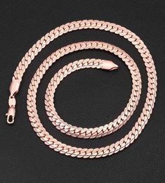 6 mm1832 inch Luxury mens womens Jewellery 18KGP Rose Gold plated chain necklace for men women chains Necklaces accessories hip ho1969197