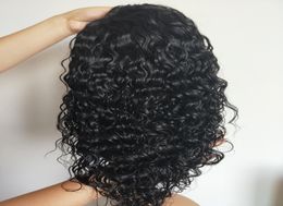 Curly HumanHair Spitzen -Front -Perücken natürliche Wasserwelle vorgepresst natürlicher Haaransatz Baby Haare für schwarze Frau Brasilianer Tiffanyhair1123178