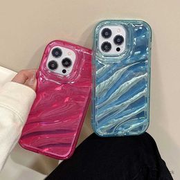 Cell Phone Cases Luxury Laser Wavy Transparent Case For phone 11 Case phone 14 13 12 Pro Max XS XR 7 8 Plus SE 3 Candy Colour Shockproof Cover