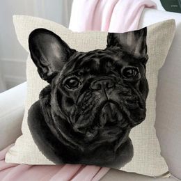 Pillow High-quality Fabric Pillowcase Hidden Zipper Decorative Cover Dog Print Throw With For Home