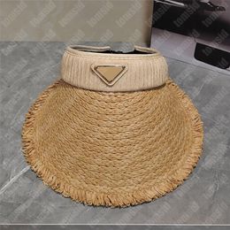 Wide Brim Visor Hats Handmade Straw Beach Hat For Women Summer Holiday Cap Fashion Sun Protection Travel Visor Hats