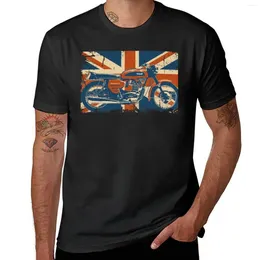 Men's Tank Tops Vintage British Motorcycle 750 Triple Union Jack Flag T-Shirt Edition Plain Customs Designer T Shirt Men