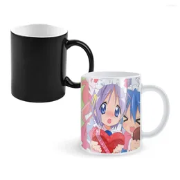 Mugs VIP 350ml One Piece Coffee And Mug Creative Color Change Tea Cup Lucky-Star Ceramic Milk Cups Novelty Gifts