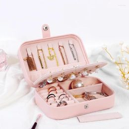 Jewellery Pouches Portable Travel Box Necklace Earrings Ring Organiser Display Pu Leather Storage Large Capacity Case