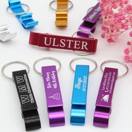 Party Favour 30/50/100Pcs Personalised Bottle Opener Key Chain Engraved Wedding Favours Brewery El Restaurant Logo Private Gift Customised