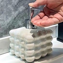 Liquid Soap Dispenser Creative Ball Lattice Ceramic Lotion Bottle Silver-plated Press Shampoo Bottling Storage Bathroom Accessories Home