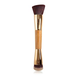 Double Ended Makeup Brush Bamboo Contour Brush BB Cream Liquid Foundation Make up Brushes6864155